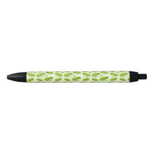 Cute Green Tree Frog Pattern Black Ink Pen
