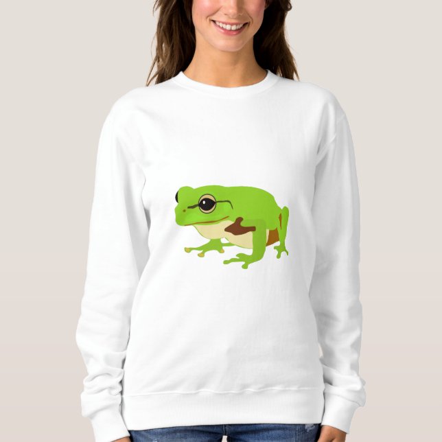 Cute Green Tree Frog Sweatshirt (Front)
