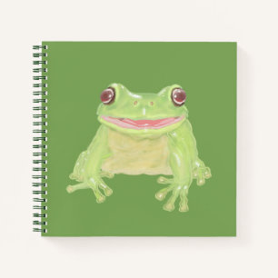 Cute Green Tree Frog - transparent. Notebook
