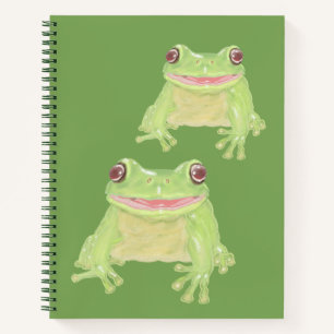 Cute Green Tree Frog - transparent. Notebook