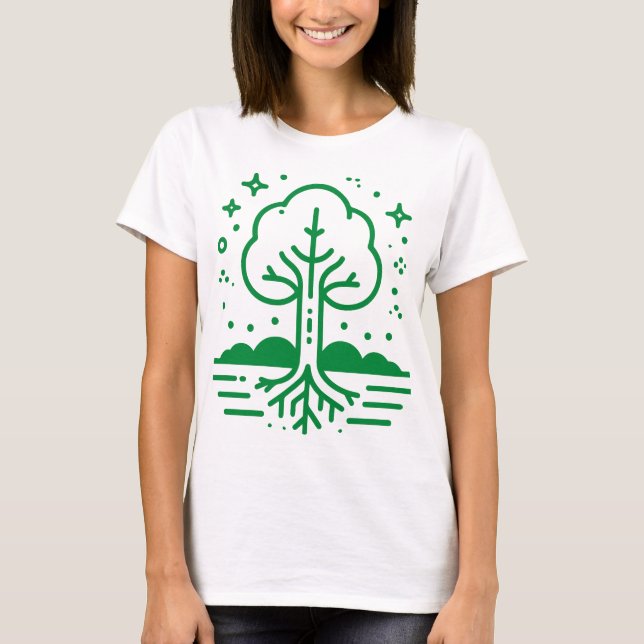 Cute green tree T-Shirt (Front)