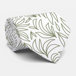 cute green tropical leaf pattern  tie