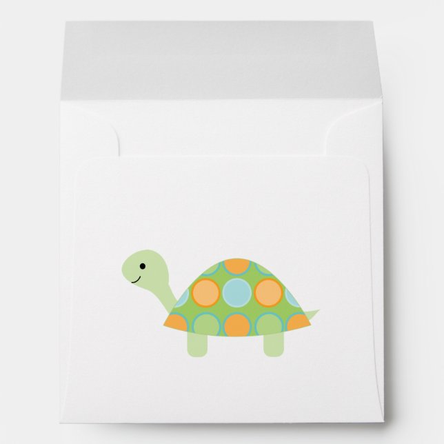 Cute Green Turtle Envelopes (Back (Bottom))