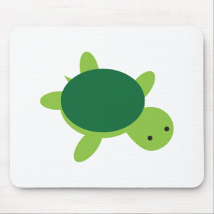 Cute Green Turtle Mouse Pad