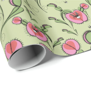 Cute Green Venus Flytrap Stuck on Your Love Wrapping Paper
