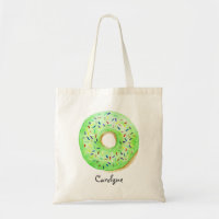 Cute Green Watercolor Doughnut with Sprinkles Cust