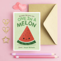 Cute Green Watermelon School Classroom Valentine