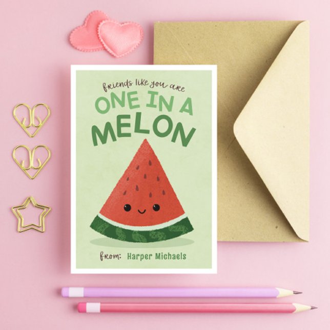Cute Green Watermelon School Classroom Valentine Invitation (Creator Uploaded)