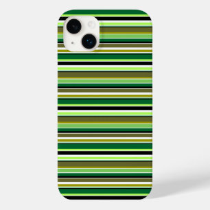 Cute green white stripes Case-Mate iPhone 14 plus case