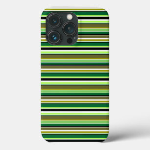 Cute green white stripes iPhone 13 pro case