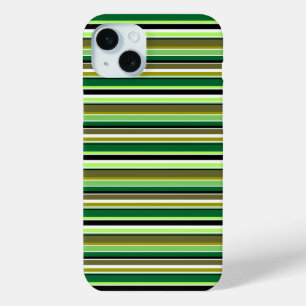 Cute green white stripes iPhone 15 mini case