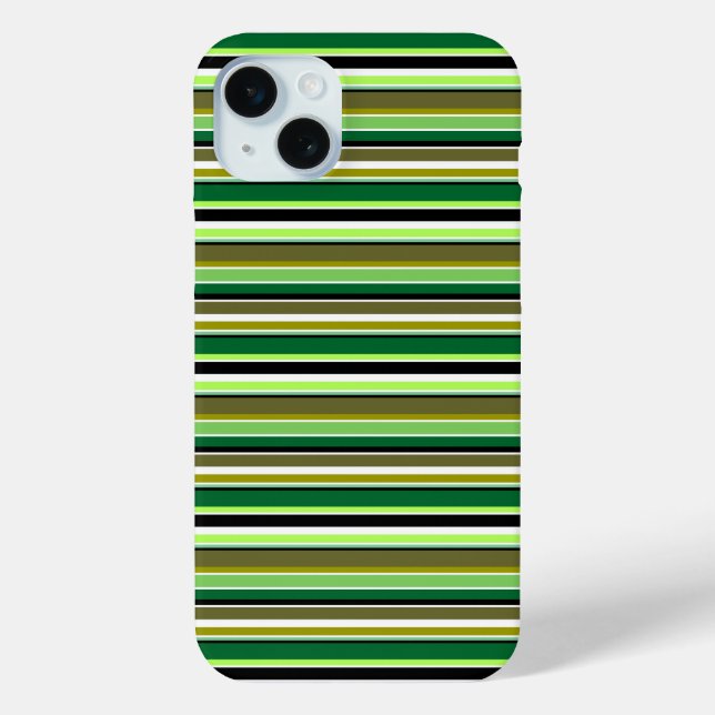 Cute green white stripes Case-Mate iPhone case (Back)