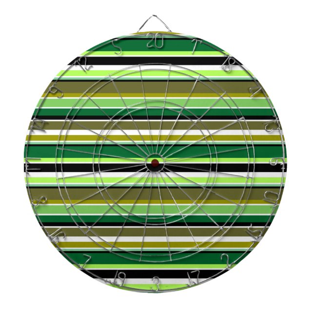 Cute green white stripes dartboard (Front)