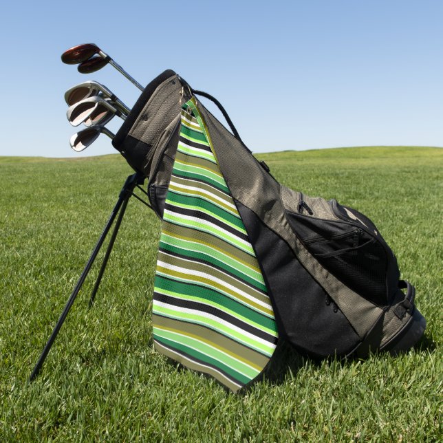 Cute green white stripes golf towel (Green)