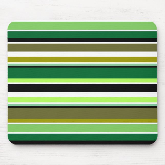 Cute green white stripes mouse pad (Front)