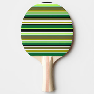 Cute green white stripes ping pong paddle