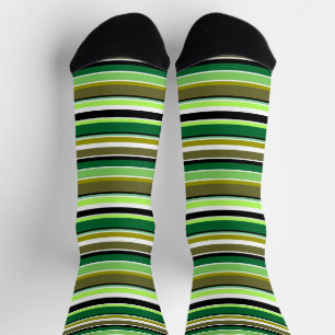 Cute green white stripes throw pillow socks