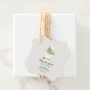 Cute Green Yellow Dinosaur Hatchin Egg Favour Tags