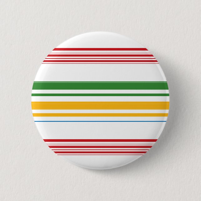 Cute green yellow stripes 6 cm round badge (Front)