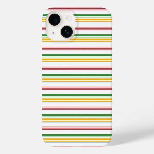Cute green yellow stripes Case-Mate iPhone case (Back)