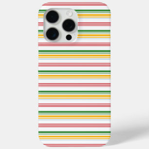 Cute green yellow stripes iPhone 15 pro max case