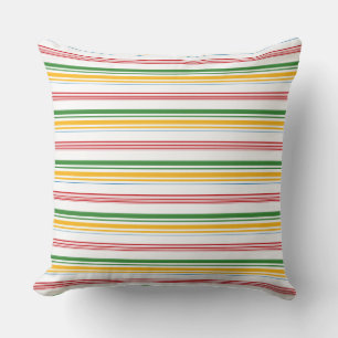 Cute green yellow stripes cushion