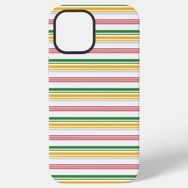 Cute green yellow stripes iPhone case (Back)