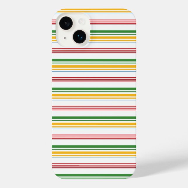 Cute green yellow stripes iPhone case (Back)