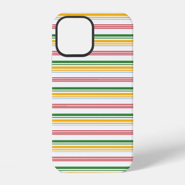 Cute green yellow stripes iPhone case (Back)