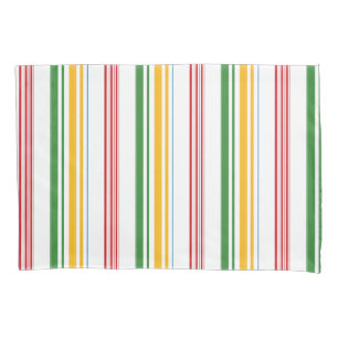 Cute green yellow stripes pillowcase