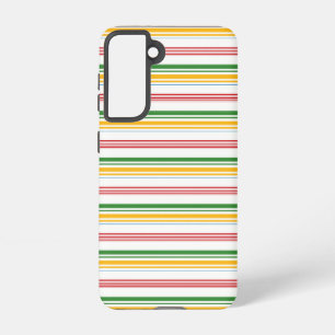 Cute green yellow stripes samsung galaxy case