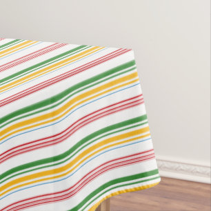 Cute green yellow stripes tablecloth