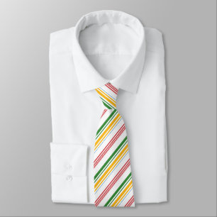 Cute green yellow stripes tie