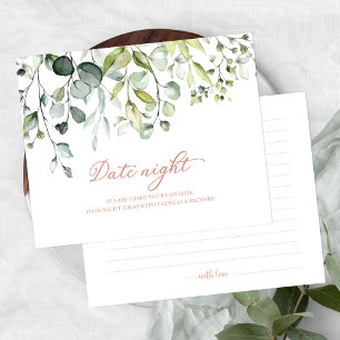 Cute Greenery Bridal Shower Date Night Jar Cards