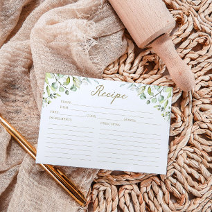 Cute Greenery Bridal Shower Recipe Cards