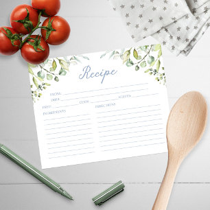 Cute Greenery Bridal Shower Recipe Cards
