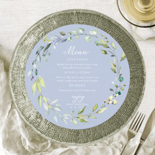 Cute Greenery Eucalyptus Bridal Shower Circle Menu Invitation