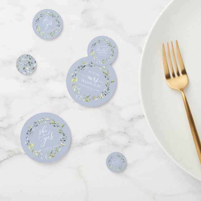 Cute Greenery Eucalyptus Bridal Shower Confetti (Group)