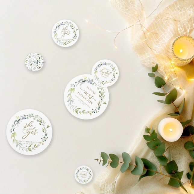 Cute Greenery Eucalyptus Bridal Shower Confetti (Creator Uploaded)