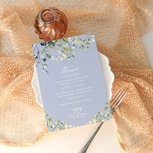 Cute Greenery Eucalyptus Bridal Shower Menu Card