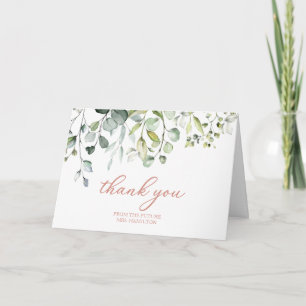 Cute Greenery Eucalyptus Bridal Shower Thank You Card
