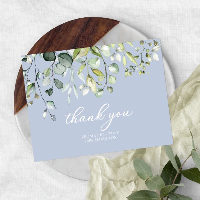 Cute Greenery Eucalyptus Bridal Shower Thank You P Postcard (Creator Uploaded)
