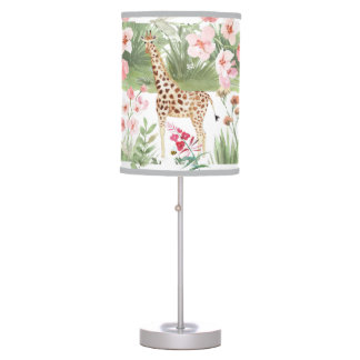 Cute greenery giraffe nursery Lamp, Table Lamp