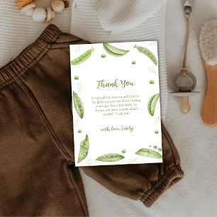 Cute Greenery Veggie Sweet Pea In Pod Baby Shower  Thank You Card
