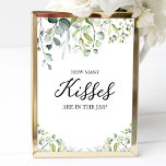 Cute Greenery Watercolor How Many Kisses Sign<br><div class="desc">Cute Greenery Watercolor How Many Kisses Sign</div>