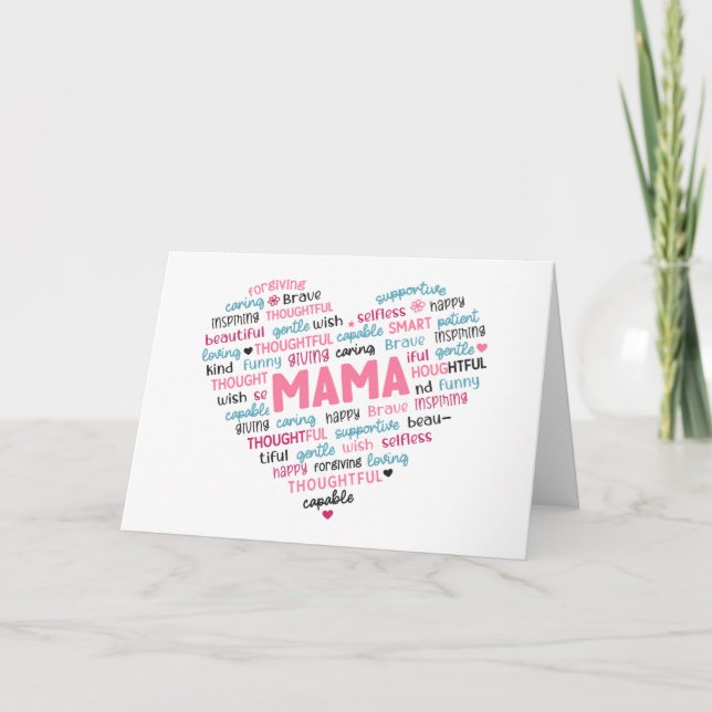 Cute greeting card for mother; mama; mom; mom; (Front)