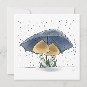 Cute greeting card with mushrooms
