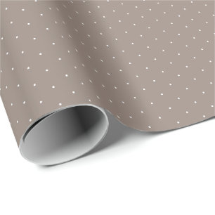 Cute Greige beige tiny polka dots pattern Wrapping Paper