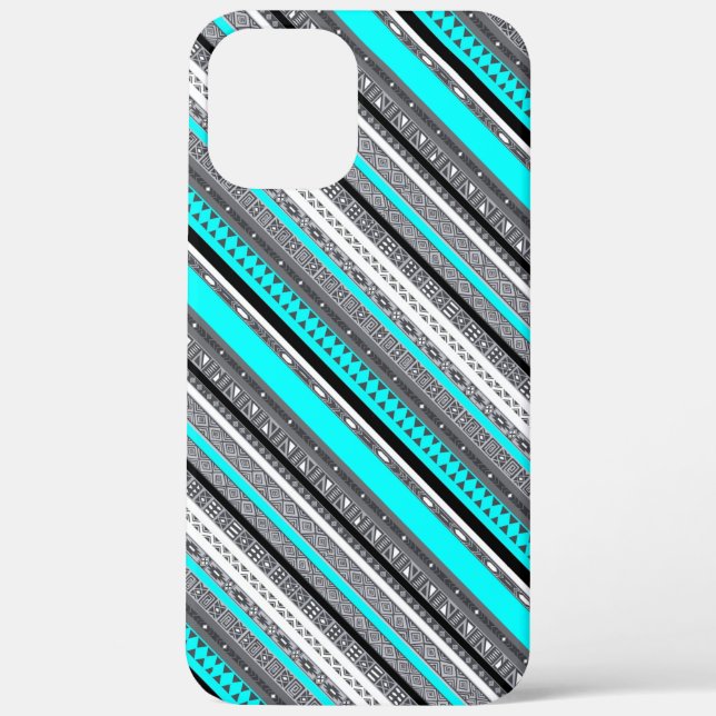 Cute grey aqua aztec patterns Case-Mate iPhone case (Back)
