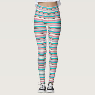 Cute grey aqua stripes leggings